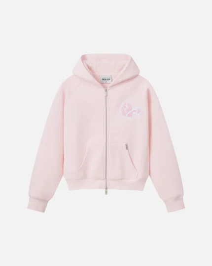Bunny Zip Hoodie Pastel Pink