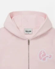 Bunny Zip Hoodie Pastel Pink